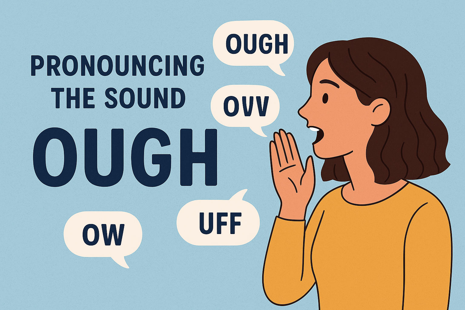 personnage prononçant le son OUGH en anglais