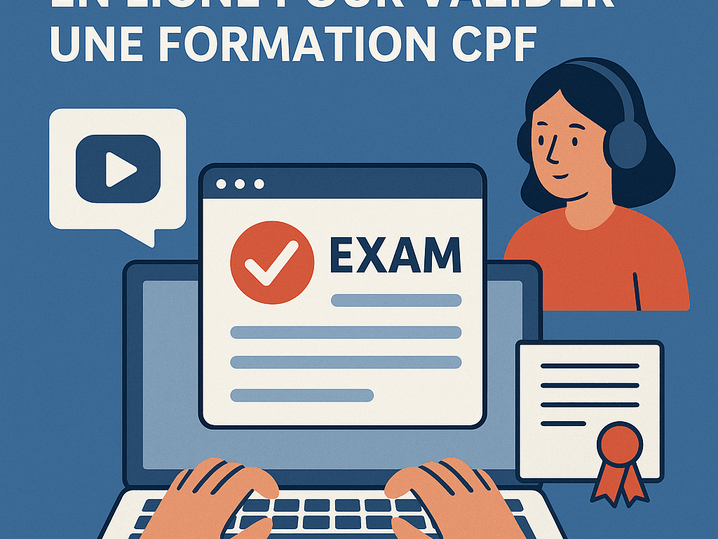 image d'un ordinateur portable en passage d'examen en ligne